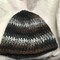 Hand Crochet Winter Beanie, Black White and Brown Stripe, Unisex Hat for Cold Weather, Boho Crochet Winter Hat For Him or Her, Xmas gift product 3